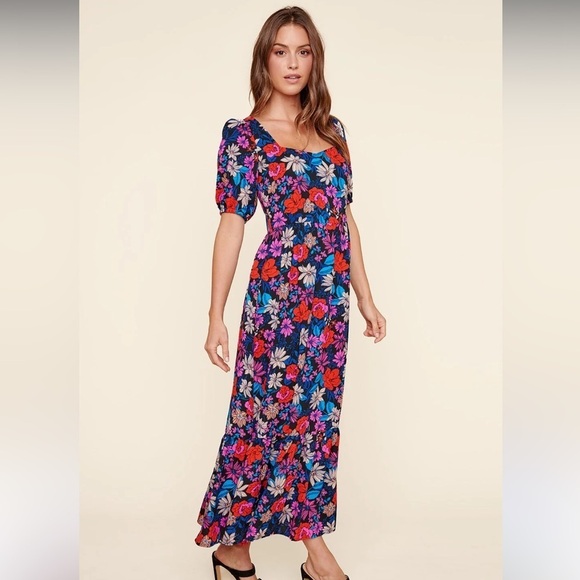Sugar Lips Dress Women XS maxi Floral Flora Maura Sweetheart Boho Vibrant B24 - Picture 10 of 11